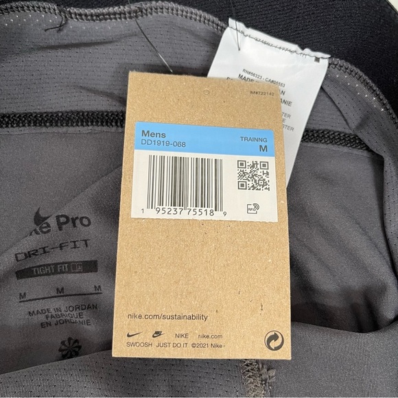 Nike Men's Pro Dri-Fit 3/4 Length Training Tights Gray Size Medium - Picture 12 of 12